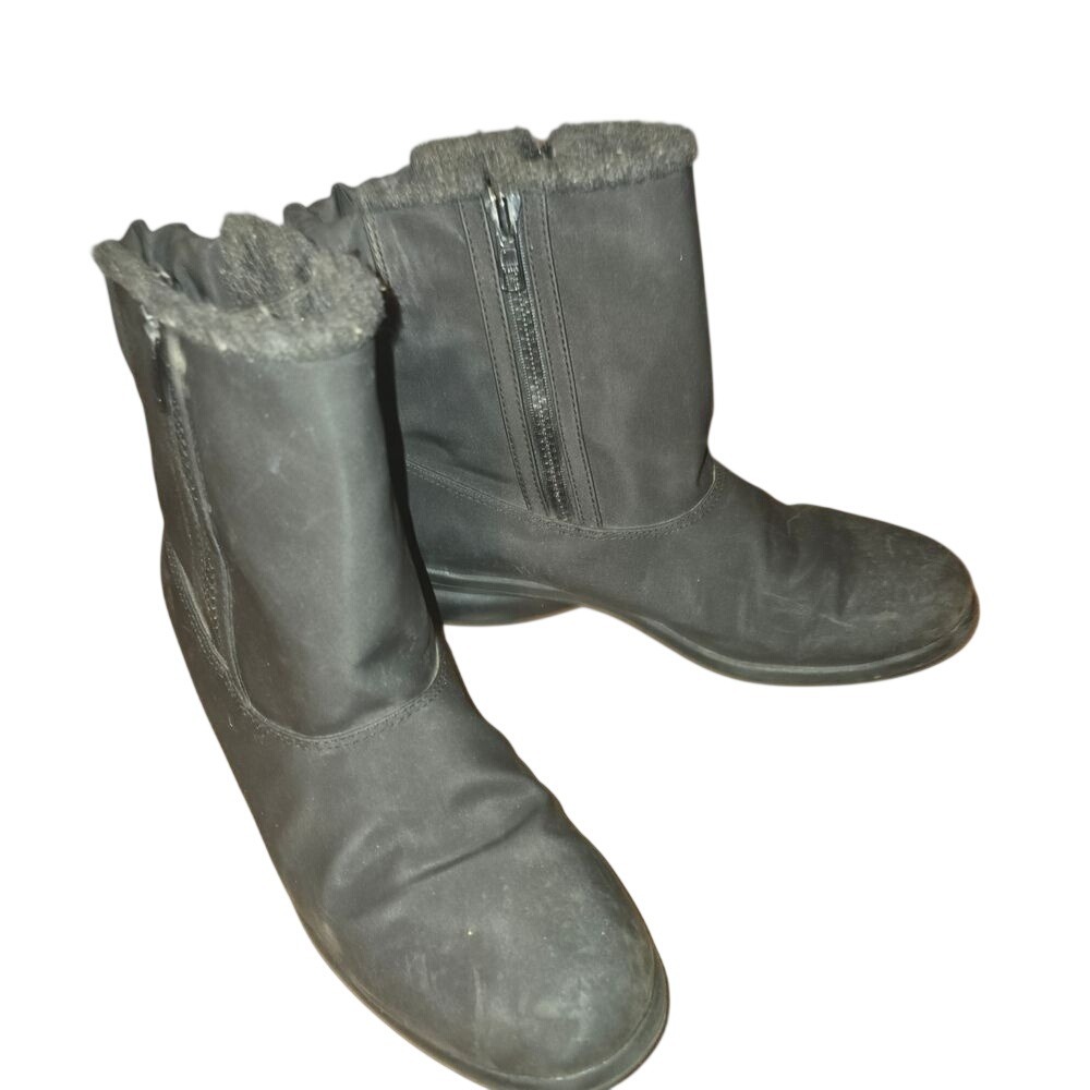 Chillmark double zip all black winter fashion boots Women's‎ size 8 Easy Slip In